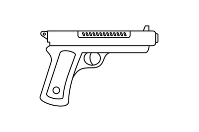 Gangster pistol icon, outline style