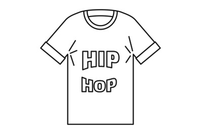 Hip hop tshirt icon, outline style