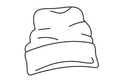 Beanie hat icon, outline style