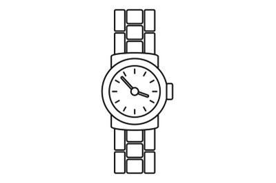 Gold watch icon, outline style