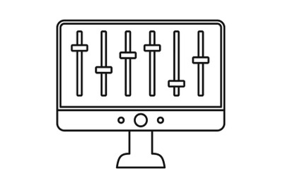 Equalizer monitor icon, outline style