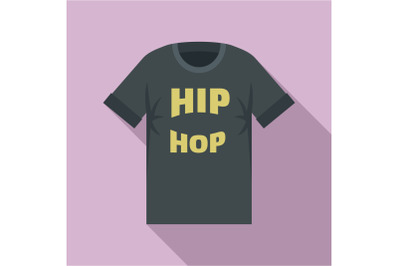 Hip hop tshirt icon, flat style