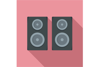 Studio speakers icon, flat style