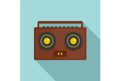 Boombox icon, flat style