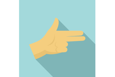 Pistol hand sign icon, flat style