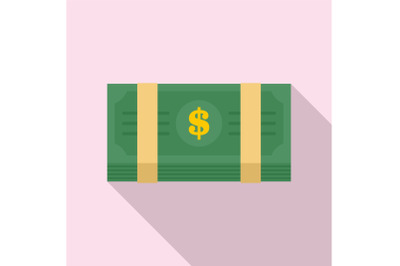 Dollar pack icon, flat style