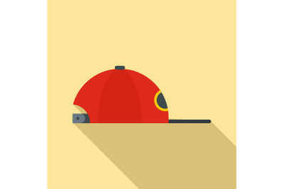 Rap cap icon, flat style