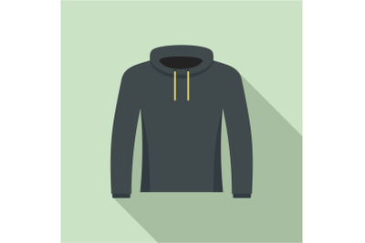 Hip hop hoodie icon, flat style