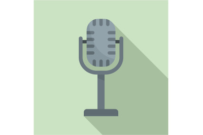 Studio microphone icon, flat style