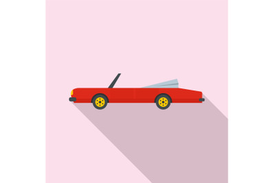 Rap american car icon, flat style