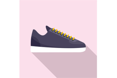 Rap sneakers icon, flat style