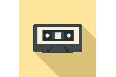 Music casette icon, flat style