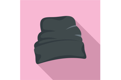 Beanie hat icon, flat style