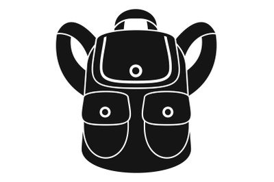 Forest backpack icon, simple style