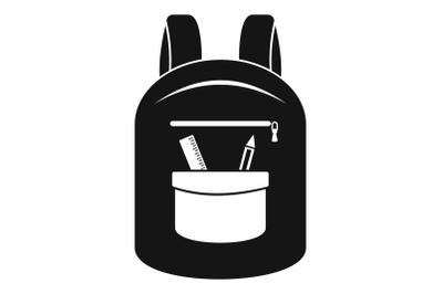 College backpack icon, simple style