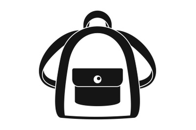 Girl backpack icon, simple style