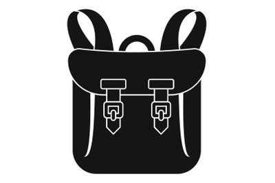 Adventure backpack icon, simple style