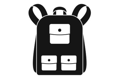 Traditional backpack icon, simple style