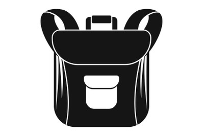 Small backpack icon, simple style