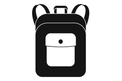 Notebook backpack icon, simple style