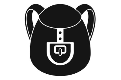 Camp backpack icon, simple style