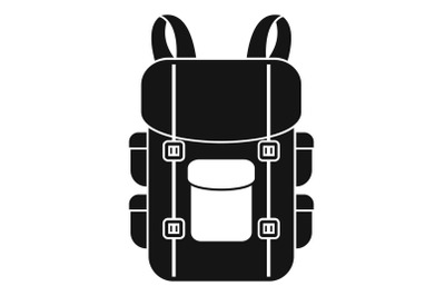 Military backpack icon, simple style