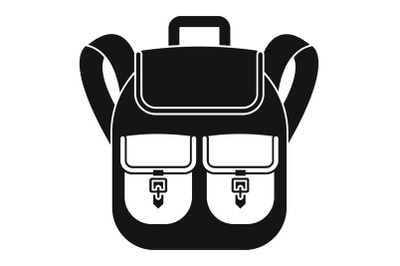 Trip backpack icon, simple style