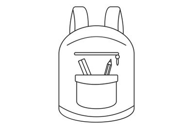 College backpack icon, outline style