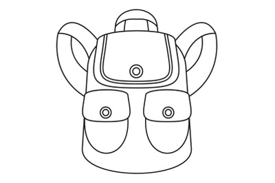 Forest backpack icon, outline style