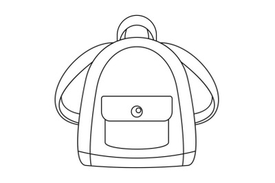 Girl backpack icon, outline style