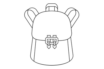 Trendy backpack icon, outline style
