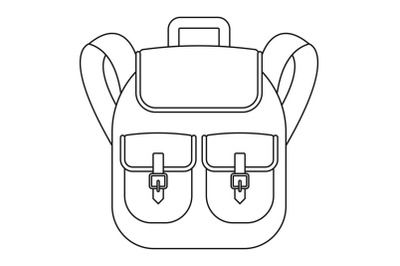 Trip backpack icon, outline style