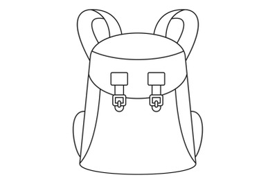 Universal backpack icon, outline style