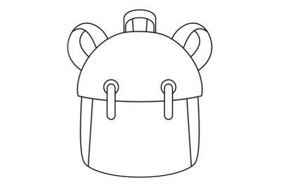 Kid backpack icon, outline style