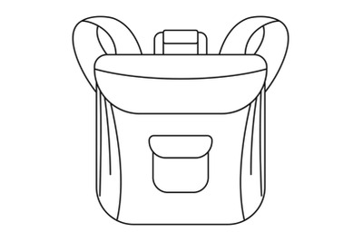 Small backpack icon, outline style