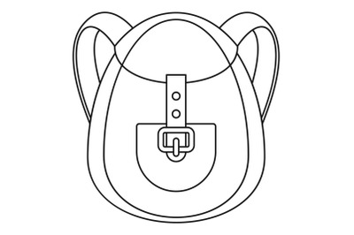 Camp backpack icon, outline style