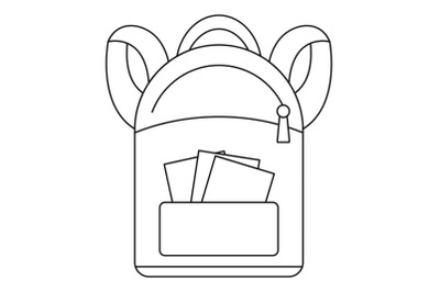 Student backpack icon, outline style