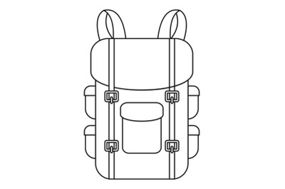 Military backpack icon, outline style