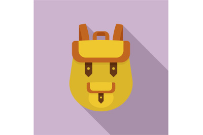 Backpack icon, flat style