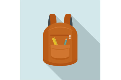 College backpack icon, flat style