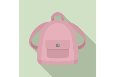 Girl backpack icon, flat style