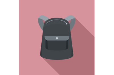 Emmo backpack icon, flat style