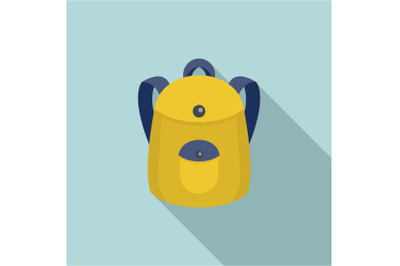 School backpack icon, flat style