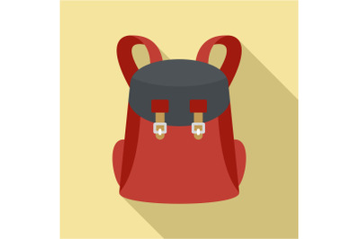 Universal backpack icon, flat style
