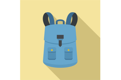 Haversack icon, flat style