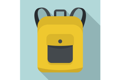 Notebook backpack icon, flat style
