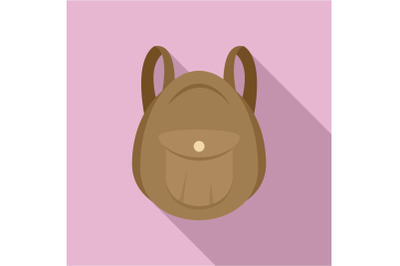 Tourist backpack icon, flat style
