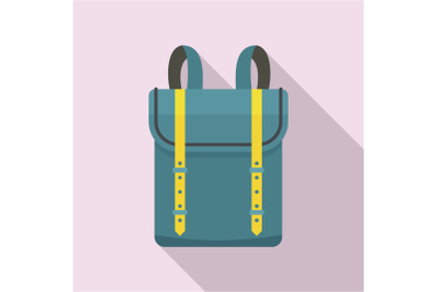 Boy backpack icon, flat style