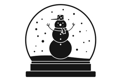Snowman glass ball icon, simple style