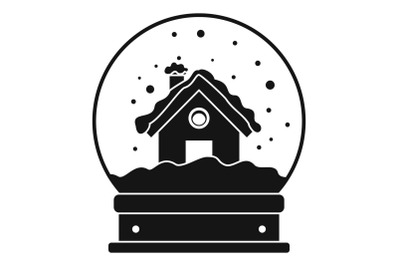 Wood house glass ball icon, simple style